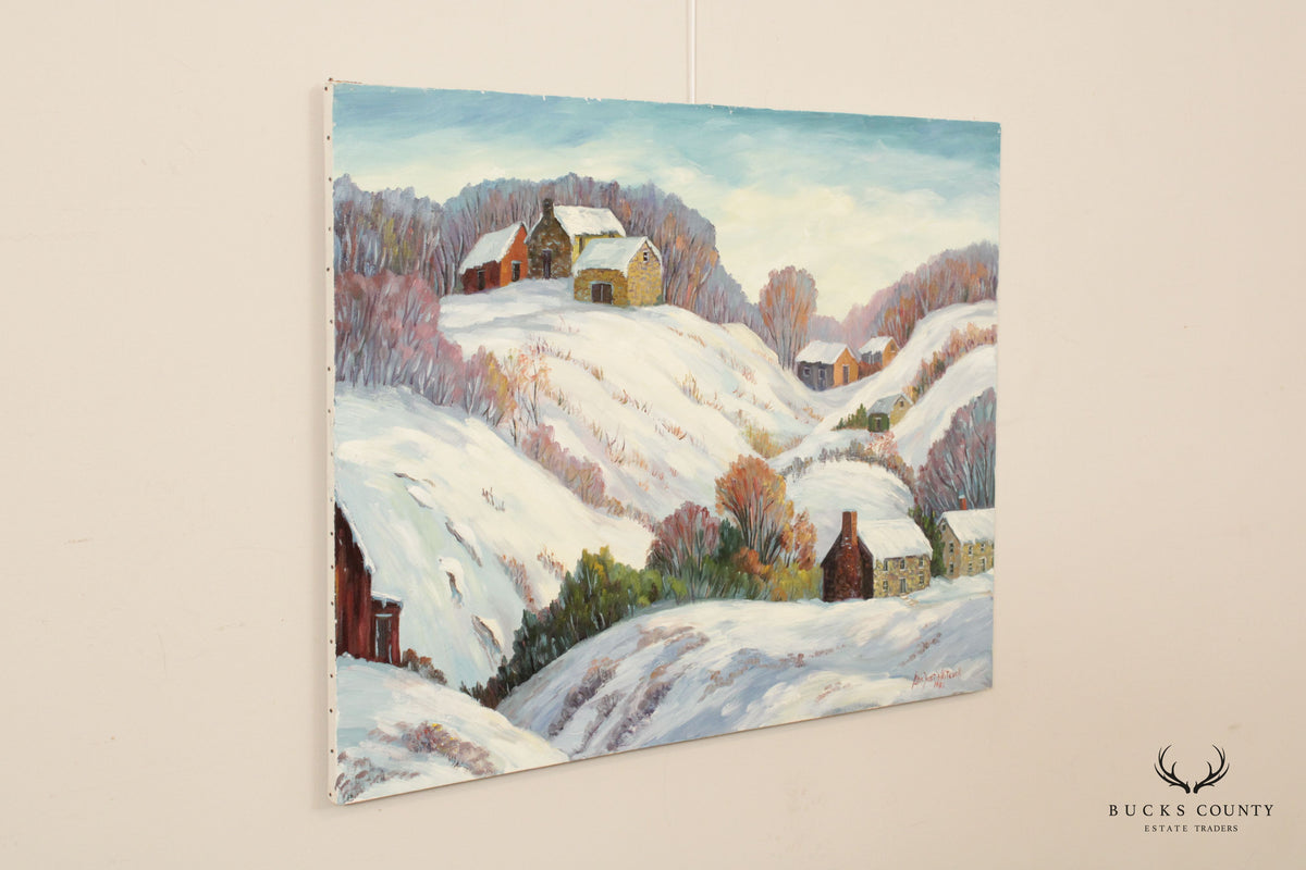 Ann Yost Whitesell 'Rolling Hills' Winter Landscape Original Oil Painting