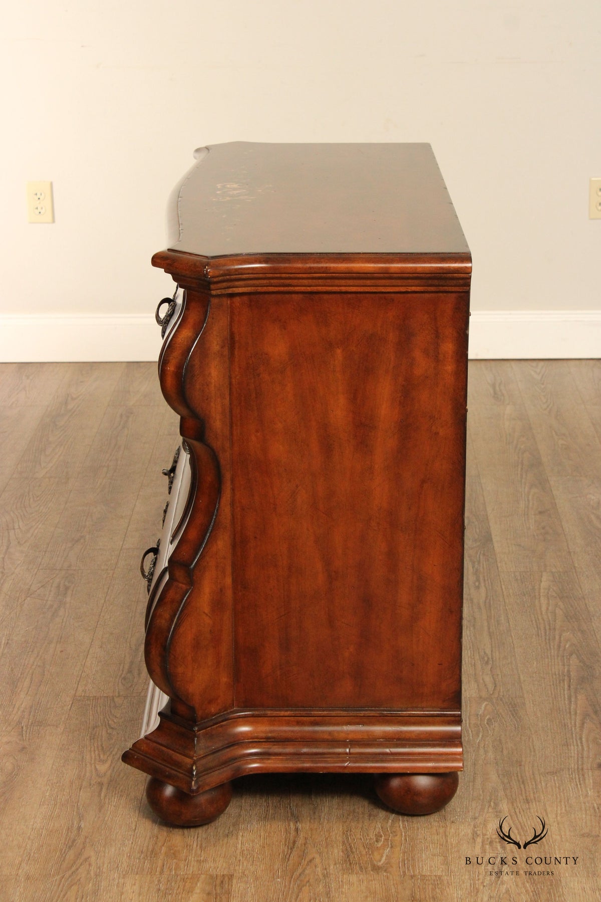 Ethan Allen Paint Decorated 'Tuscany' Bombe Chest