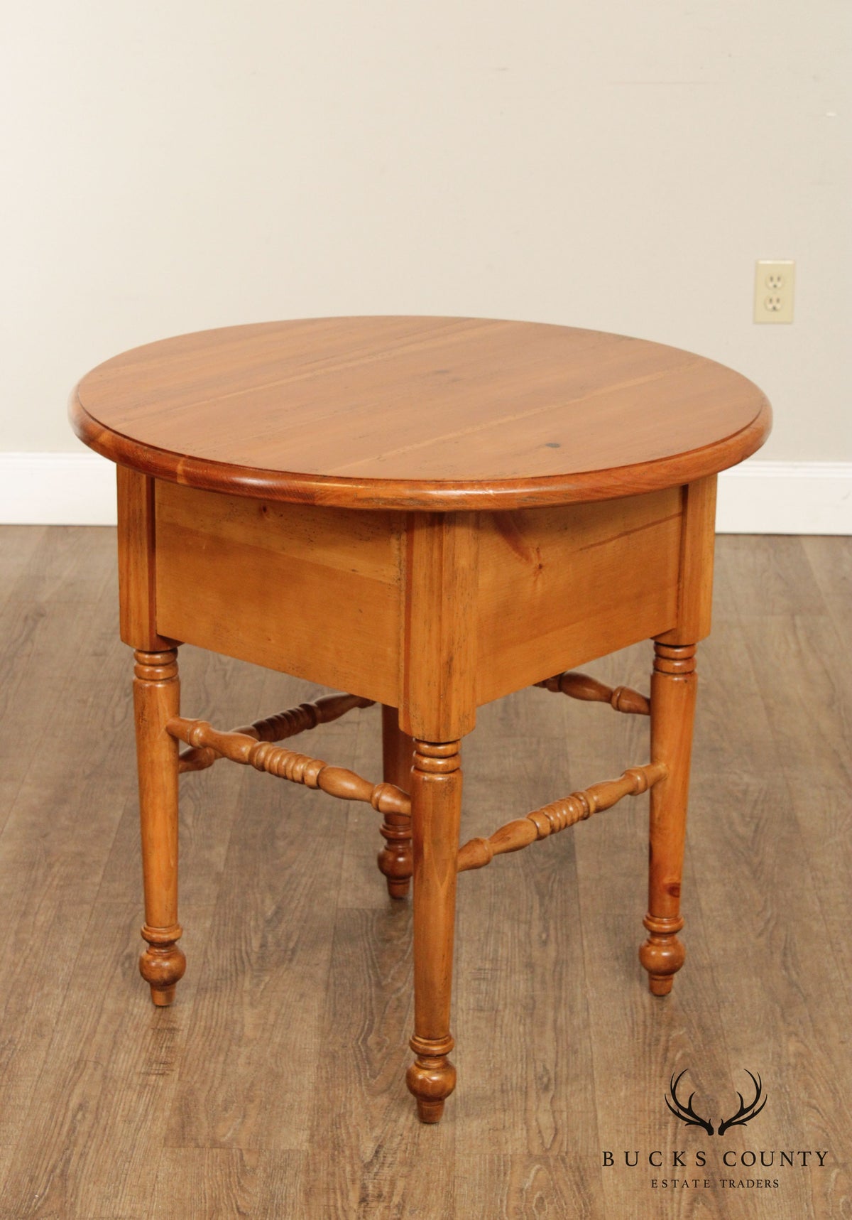 Eddy West Round Pine One Drawer Side Table