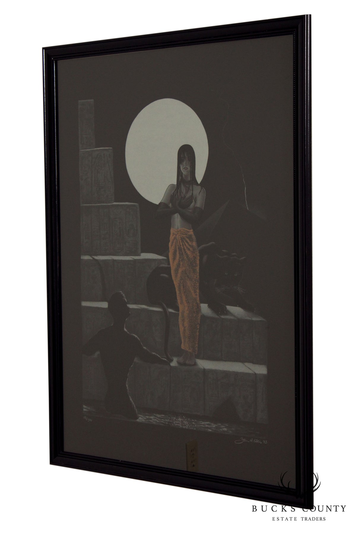 Steve W. Ellis Original Surreal Fantasy Print, Custom Framed