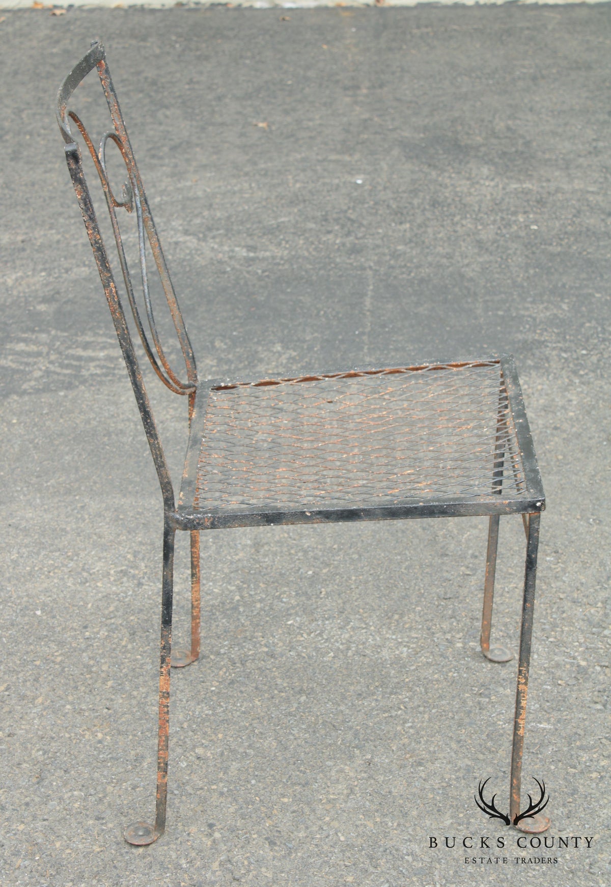 Salterini Vintage Wrought Iron Garden Table + 4 Chairs Dining Set