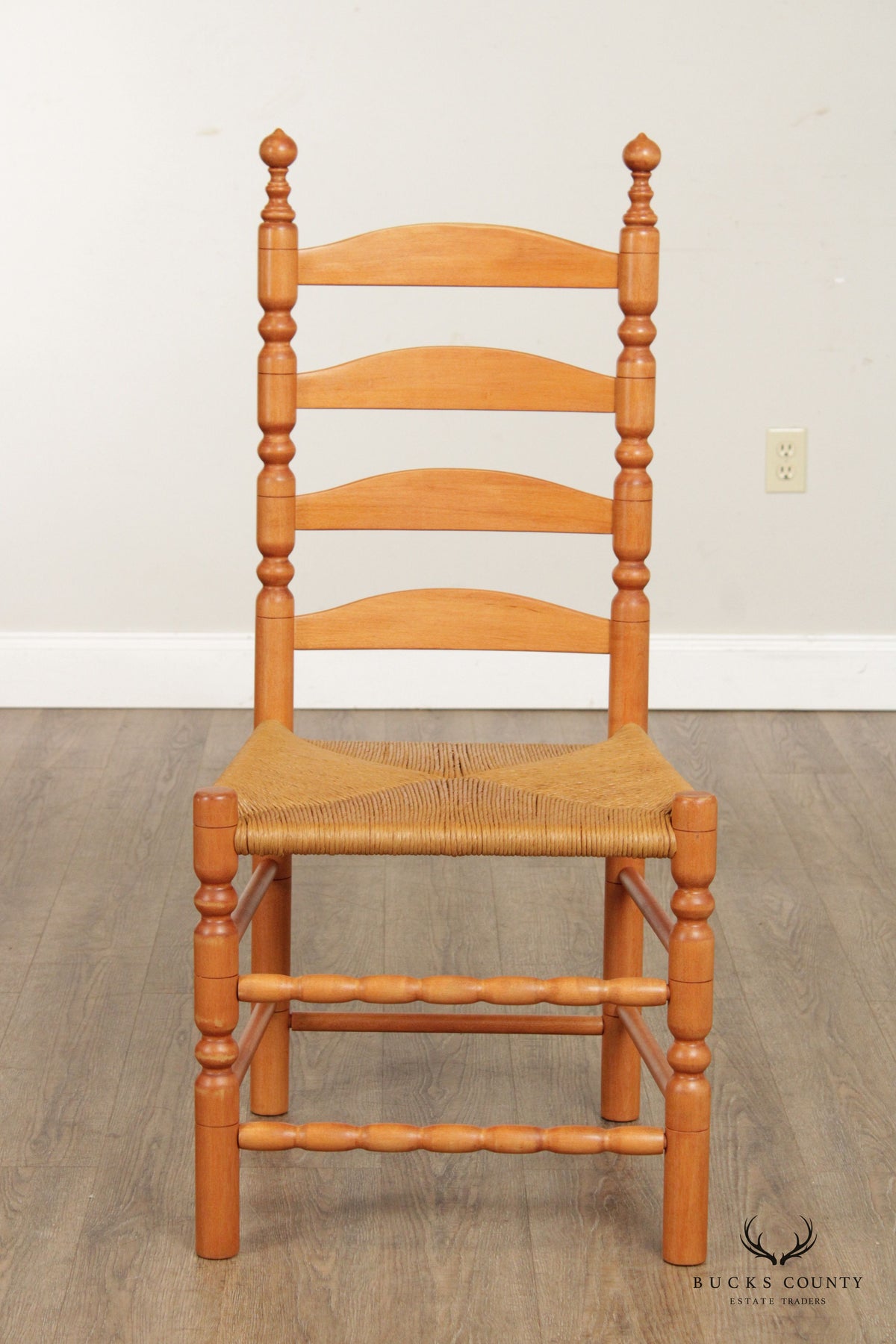 Custom Crafted Maple Ladderback Rush Seat Dining Chair