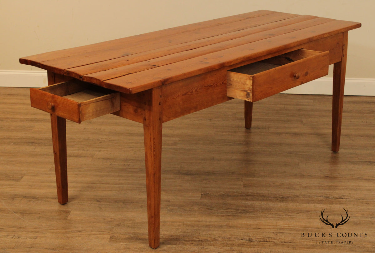 Antique 19th Century French Pine Farmhouse Table