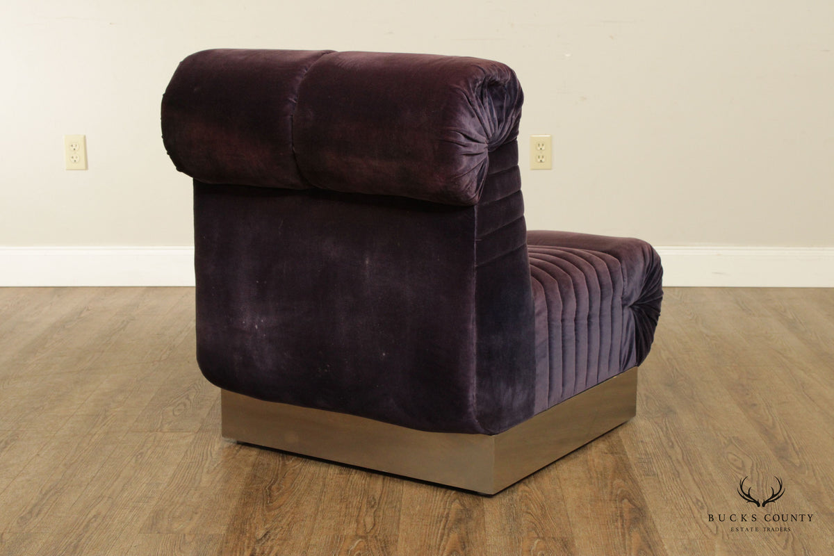 Edward Axel Roffman 1970s Modern Pair Slipper Lounge Chairs