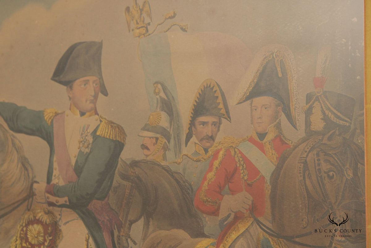 Equestrian Portrait of Napoleon Bonaparte Vintage Lithograph Print, After Charles François Gabriel Levachez