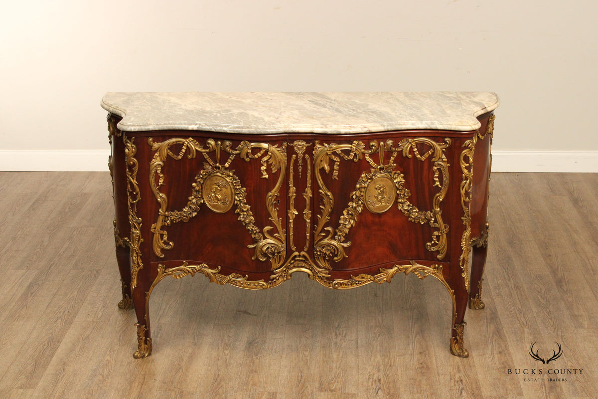 HERRAIZ FRENCH REGENCE STYLE MARBLE COMMODE
