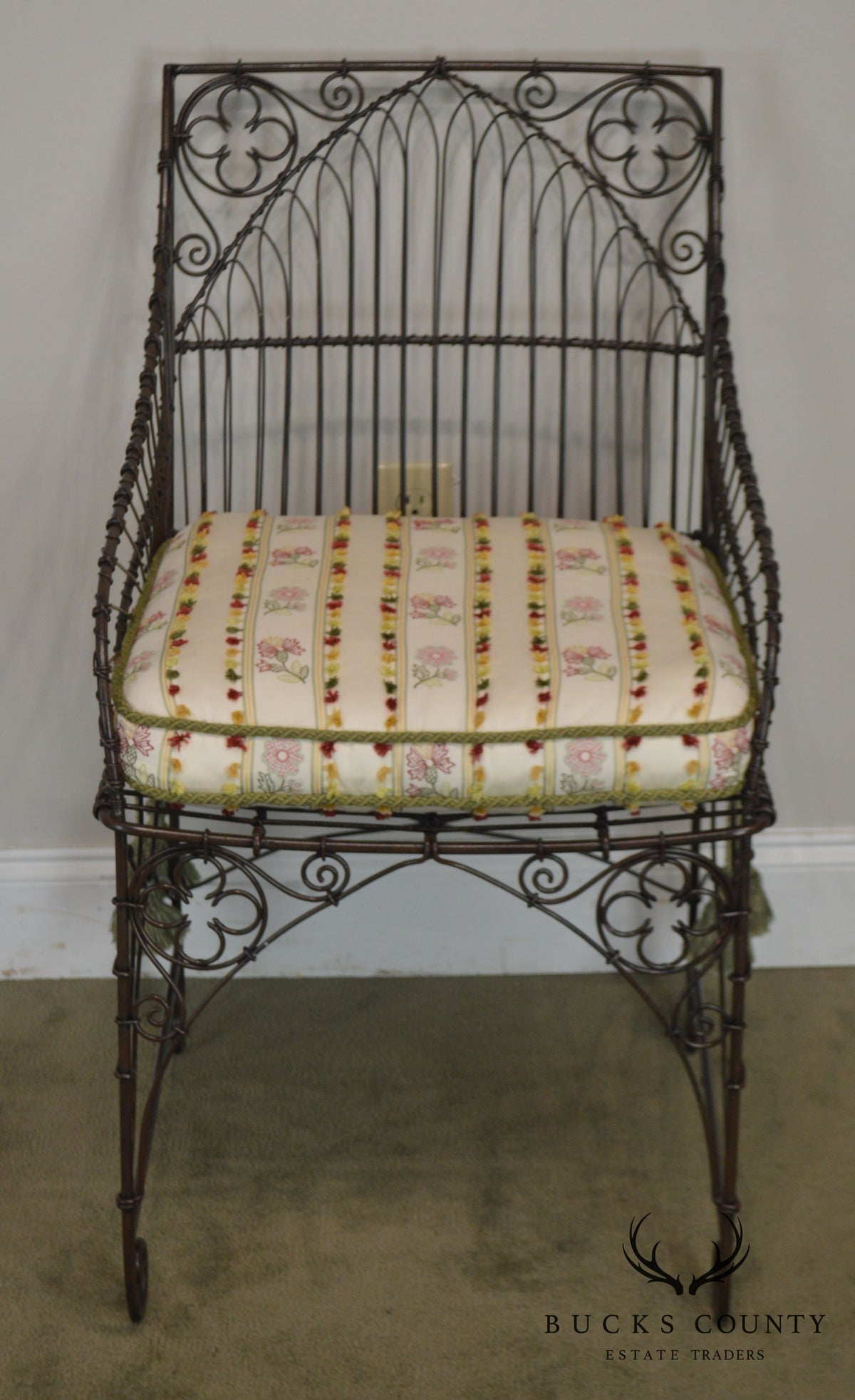 Palecek Victorian Style Metal Wire Armchair