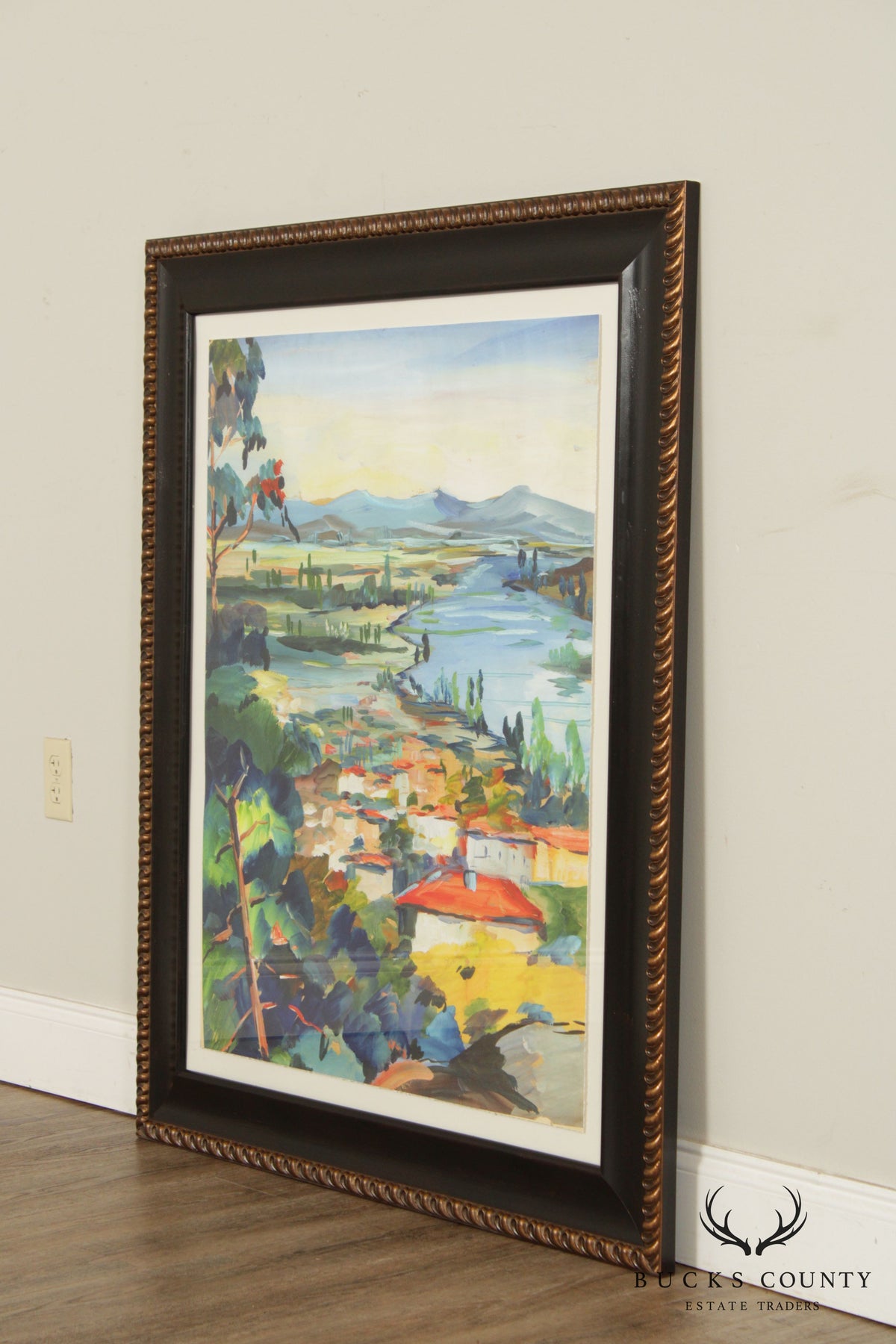 Impressionist Style Mediterranean Village Landscape Fine Art Print