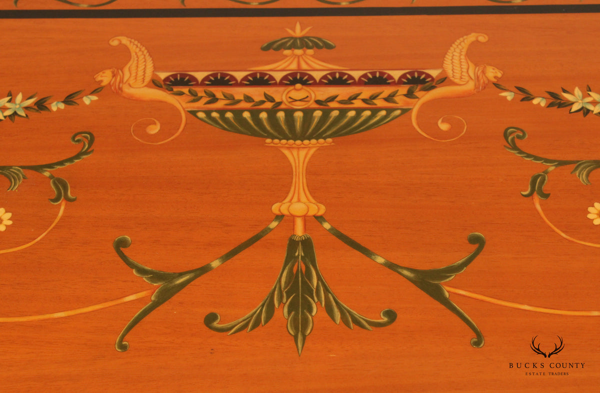 Adams Style Painted Satinwood Demilune Console Table