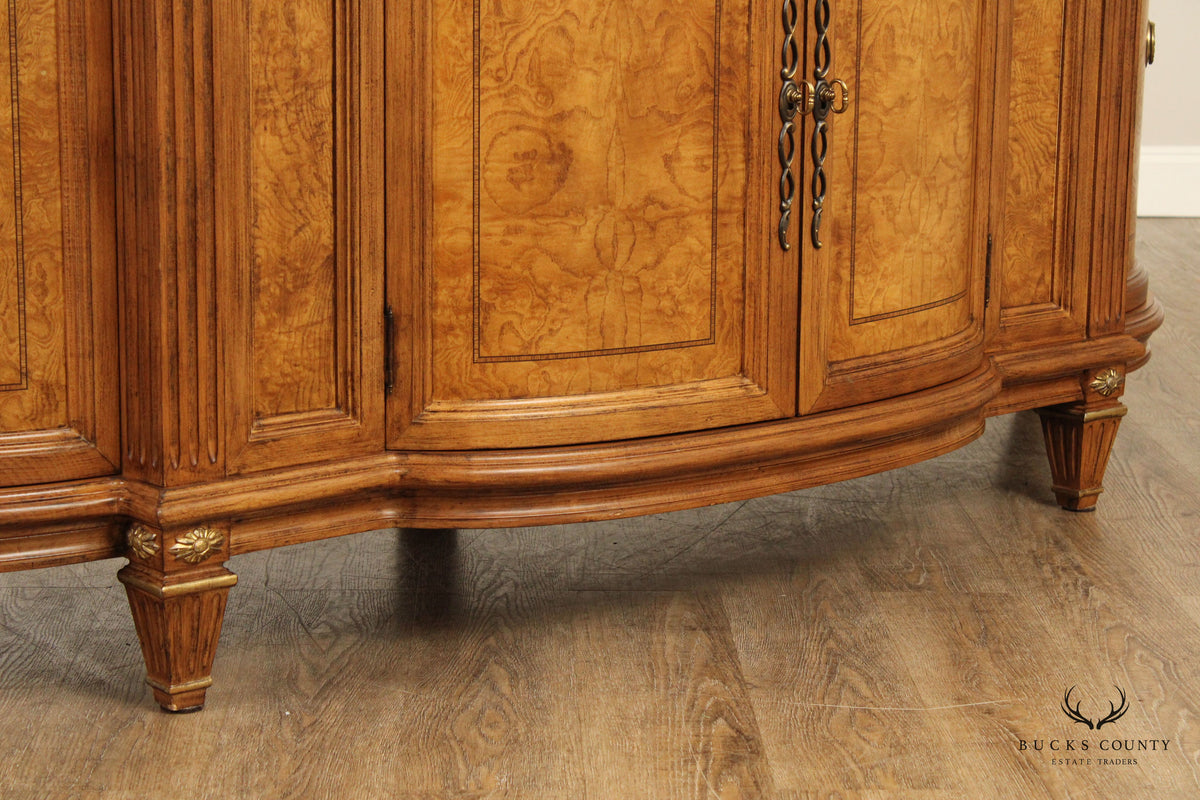 Jeffco French Louis XVI Style Marble Top Burlwood Sideboard
