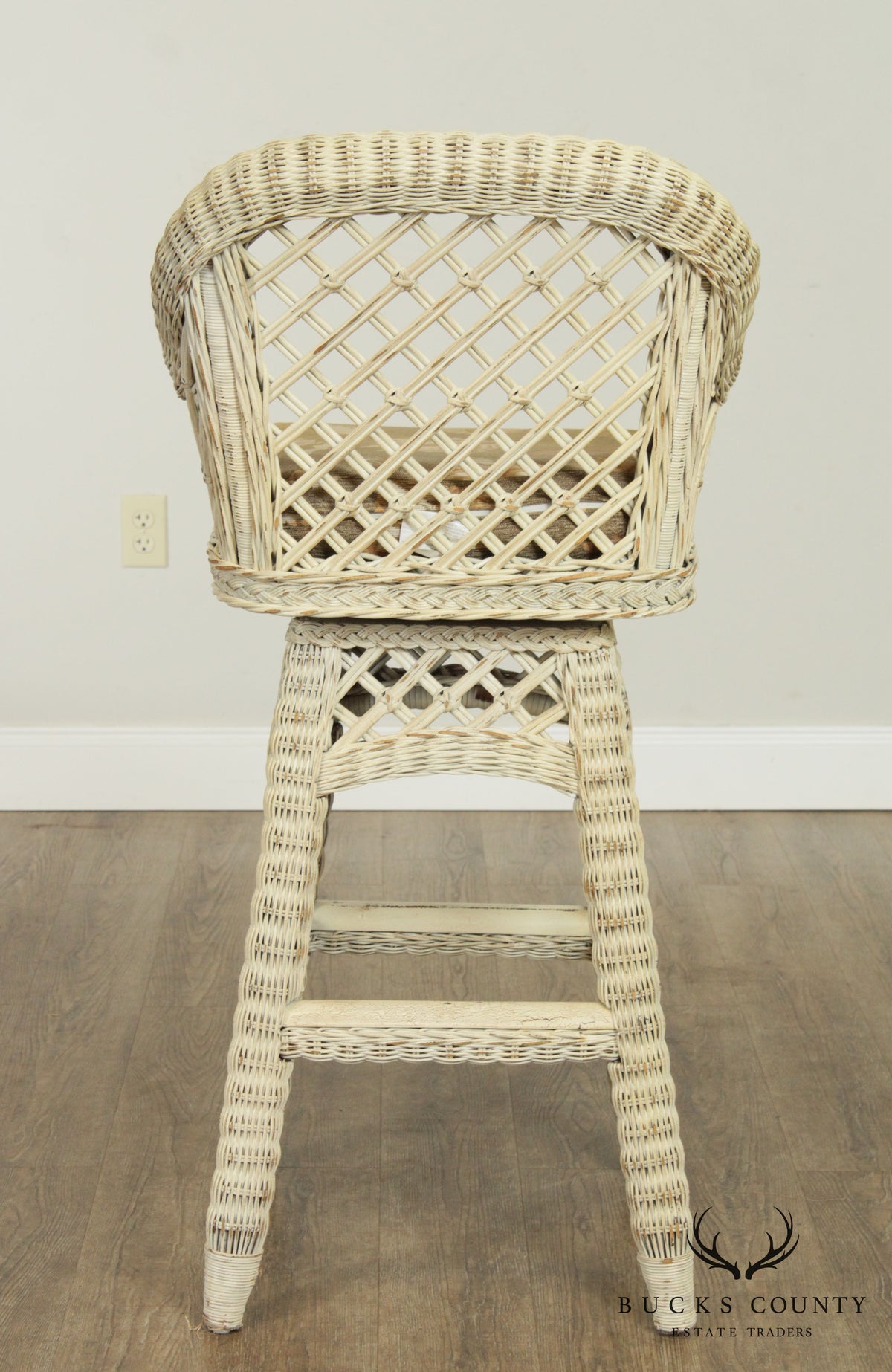 Lexington Pair Wicker Swivel Bar Stools