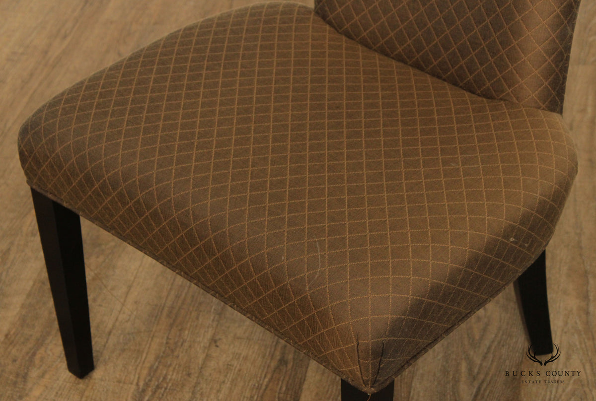Contemporary Set of Eight Custom Upholstered Dining Chairs