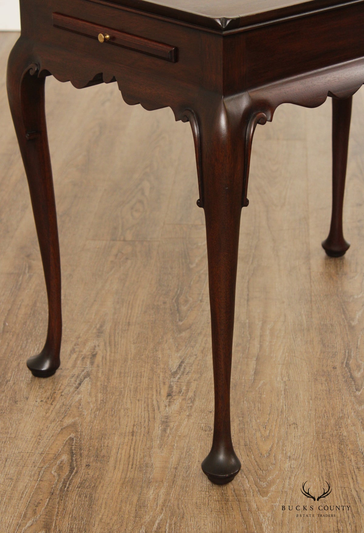 Henkel Harris Queen Anne Style Mahogany Tea Table