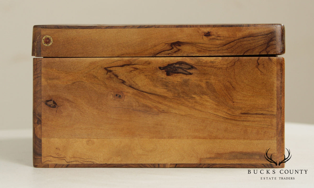 Antique Exotic Wood Inlaid Sewing or Desk Box