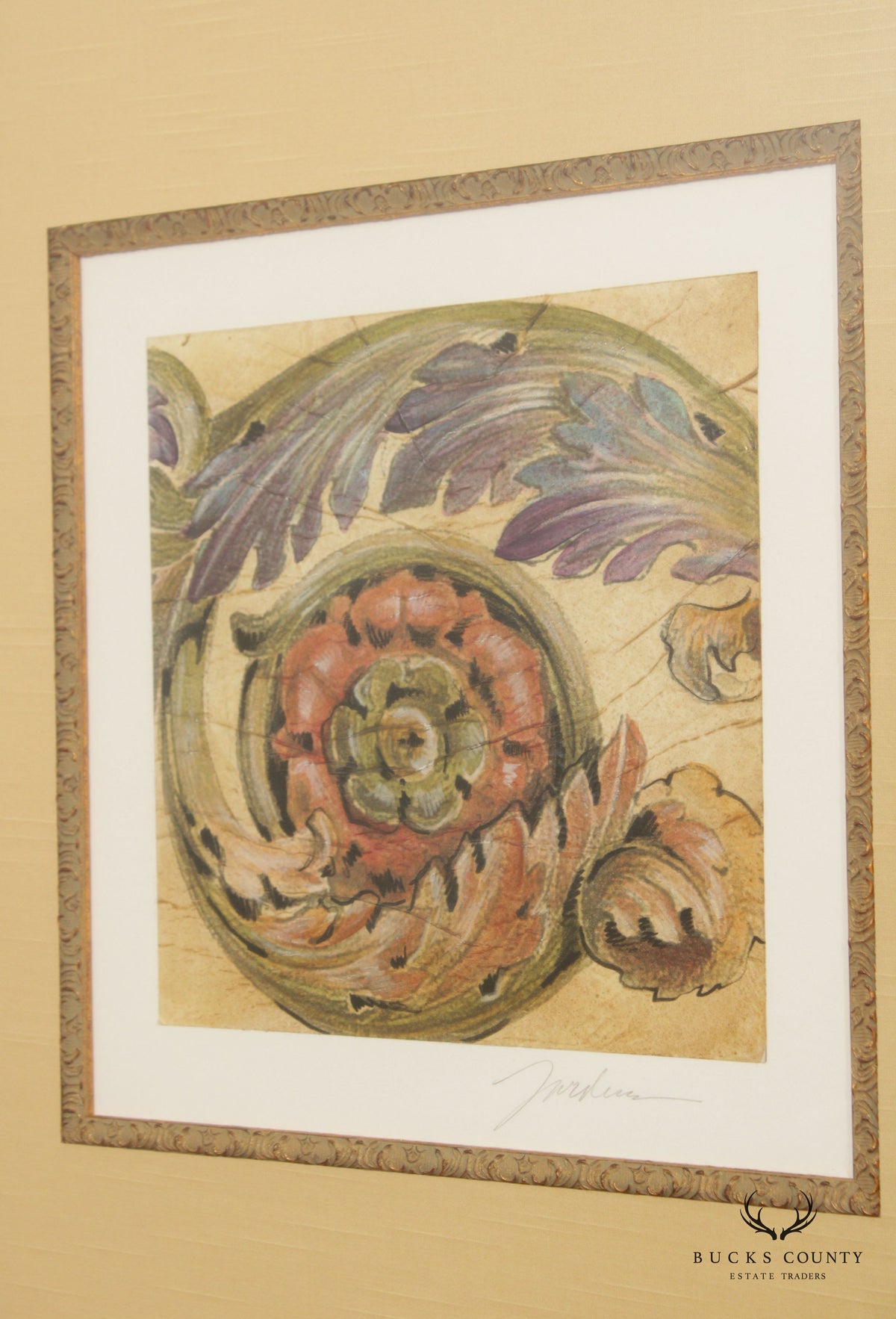 Renaissance Style Floral Architectural Art Print by Elizabeth Jardine