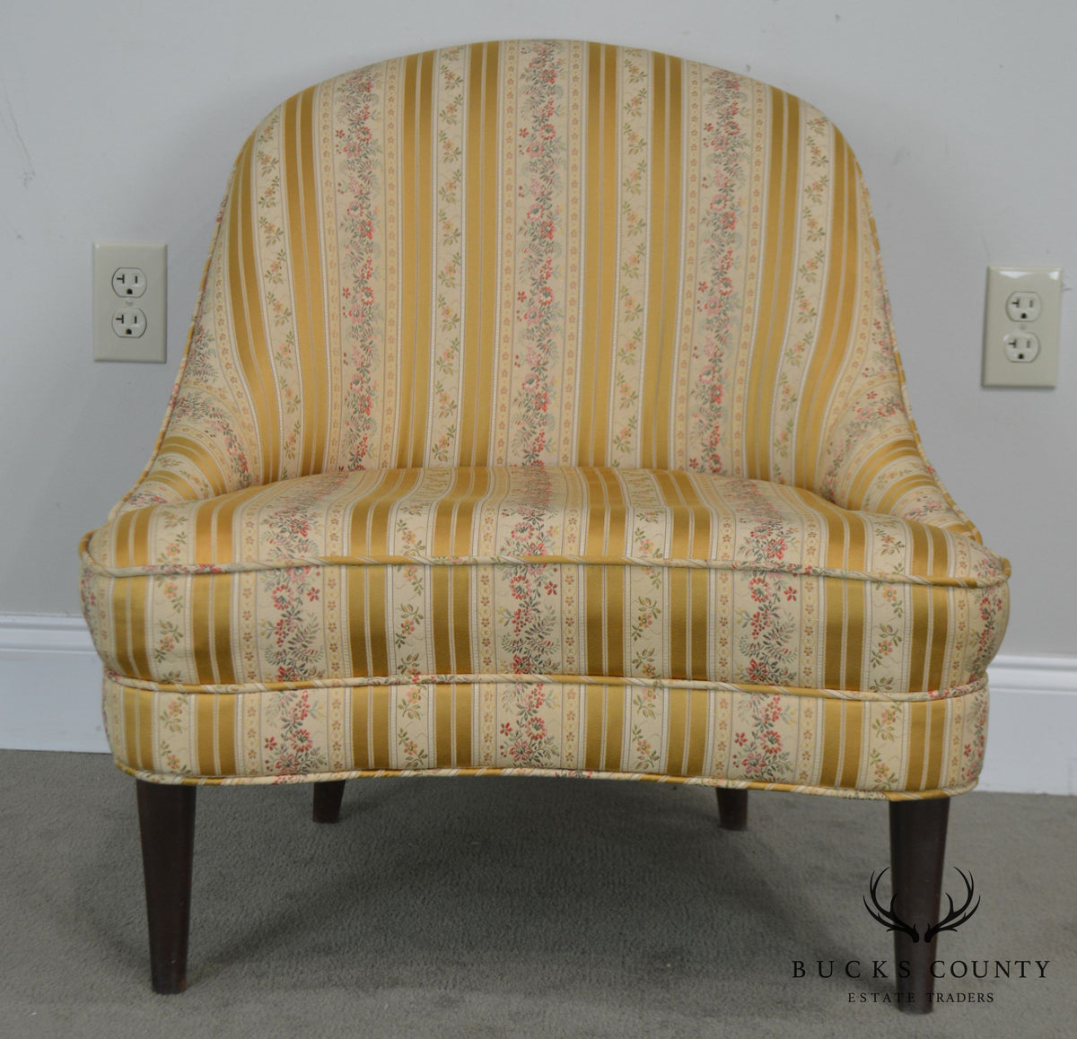 Mid Century Modern Petite Pair Slipper Lounge Chairs Wormley Dunbar Era