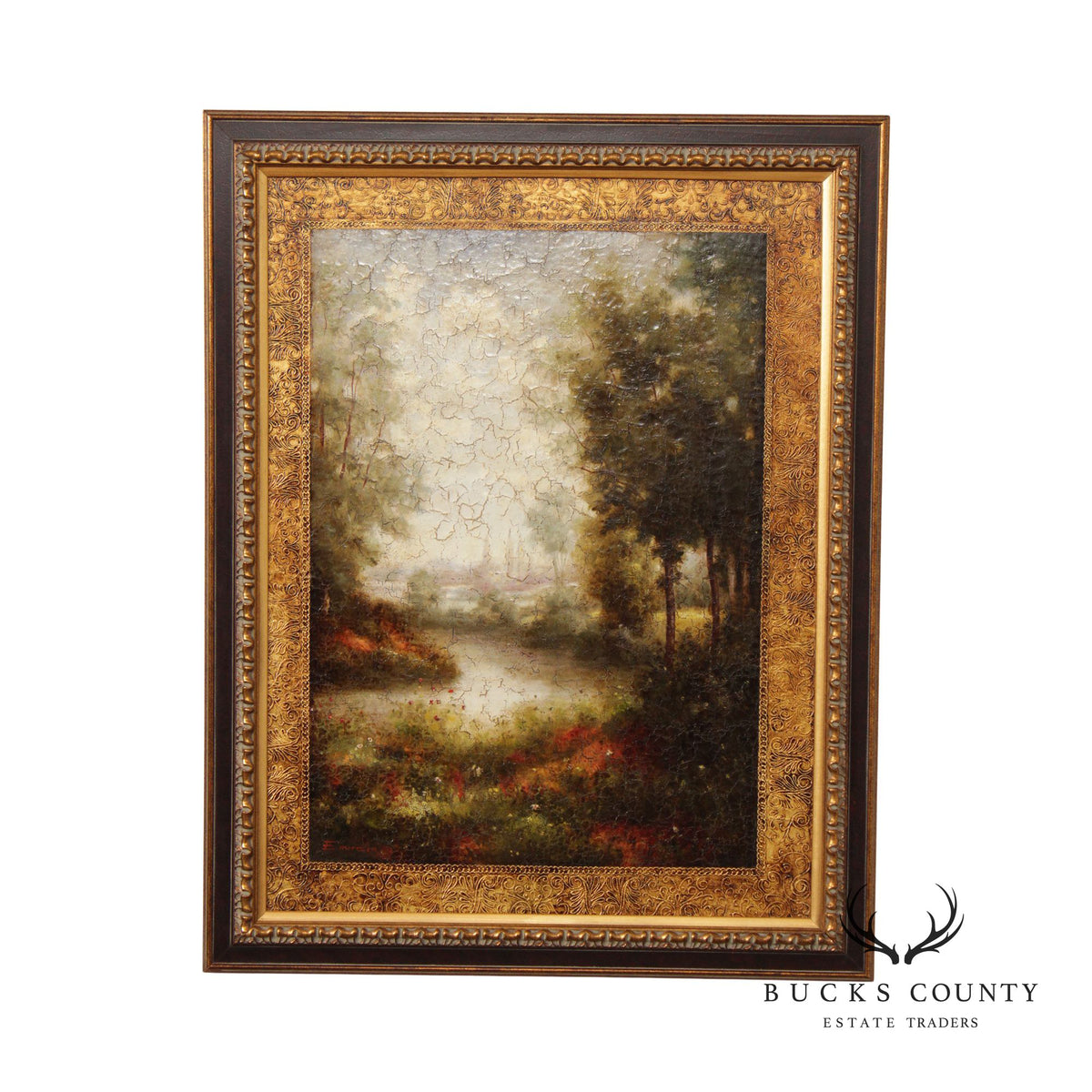 Vintage American Impressionist Style Painting of a Stream, After William Otto Emerson