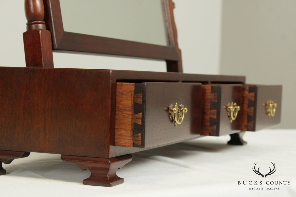 Suter's Handcrafted Chippendale Style Mahogany Saving Mirror (B)