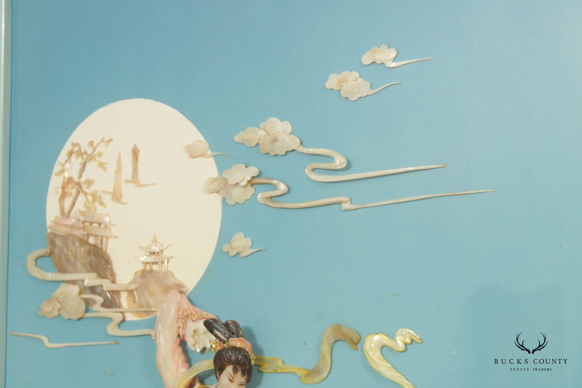 Vintage Chinese 'Chang'e Flying to the Moon' Resin Wall Art