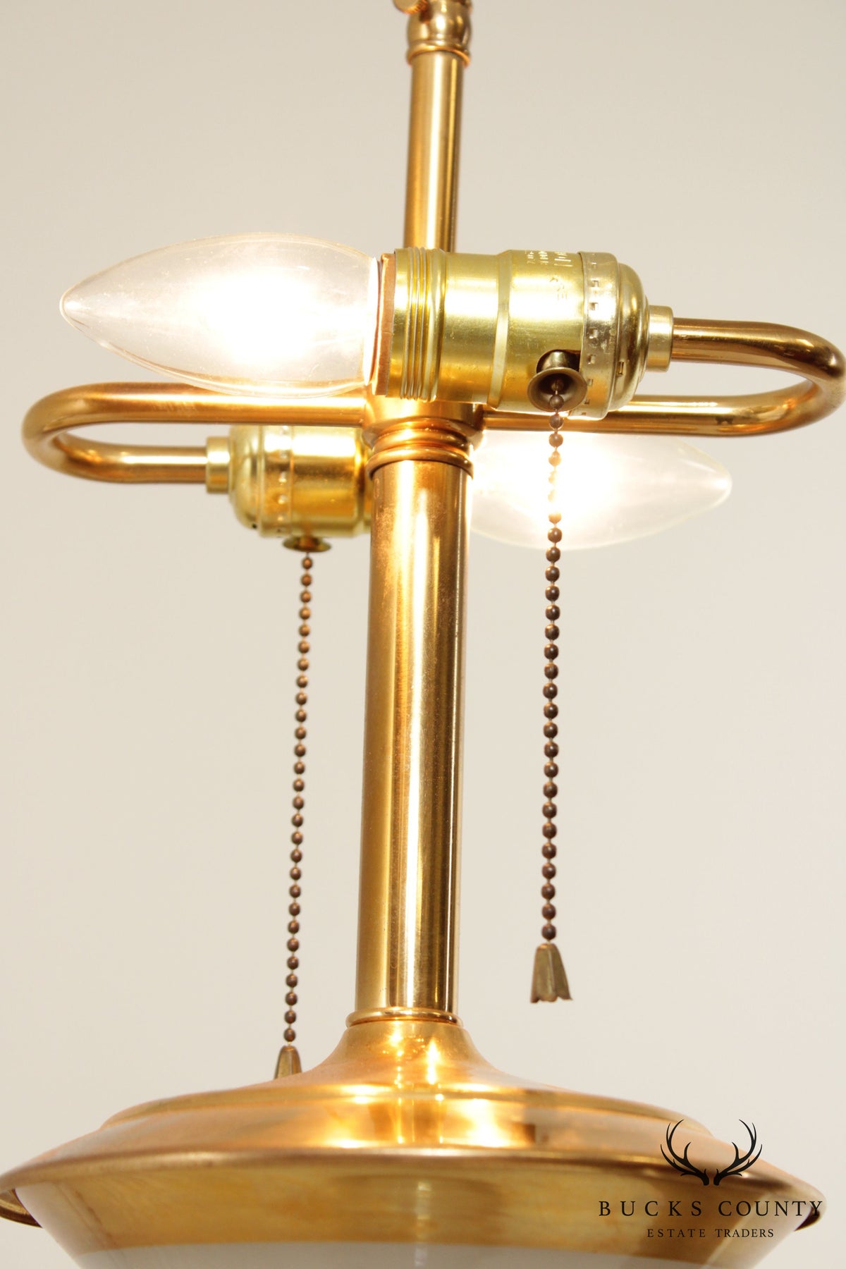 Neoclassical Opaque and Partial Gilt Urn Form Glass Table Lamp