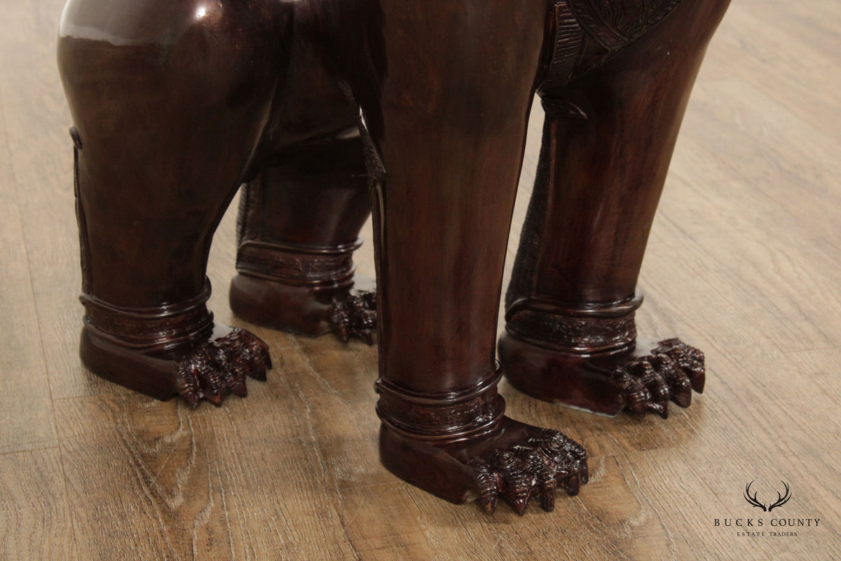 Quality Pair of Large Thai Foo Dog Bronze Statues