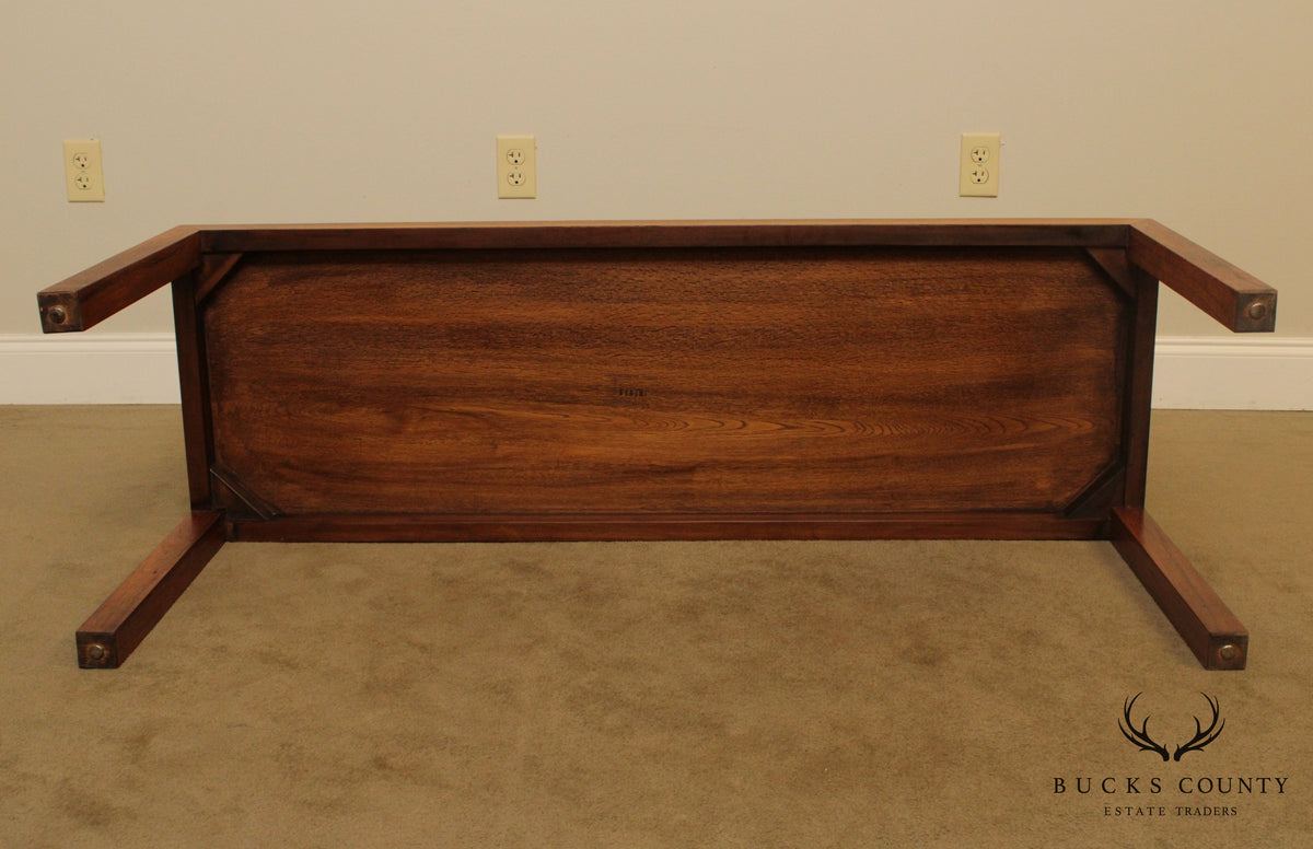 Intrex Mid Century Modern Rosewood Parsons Low Console Table