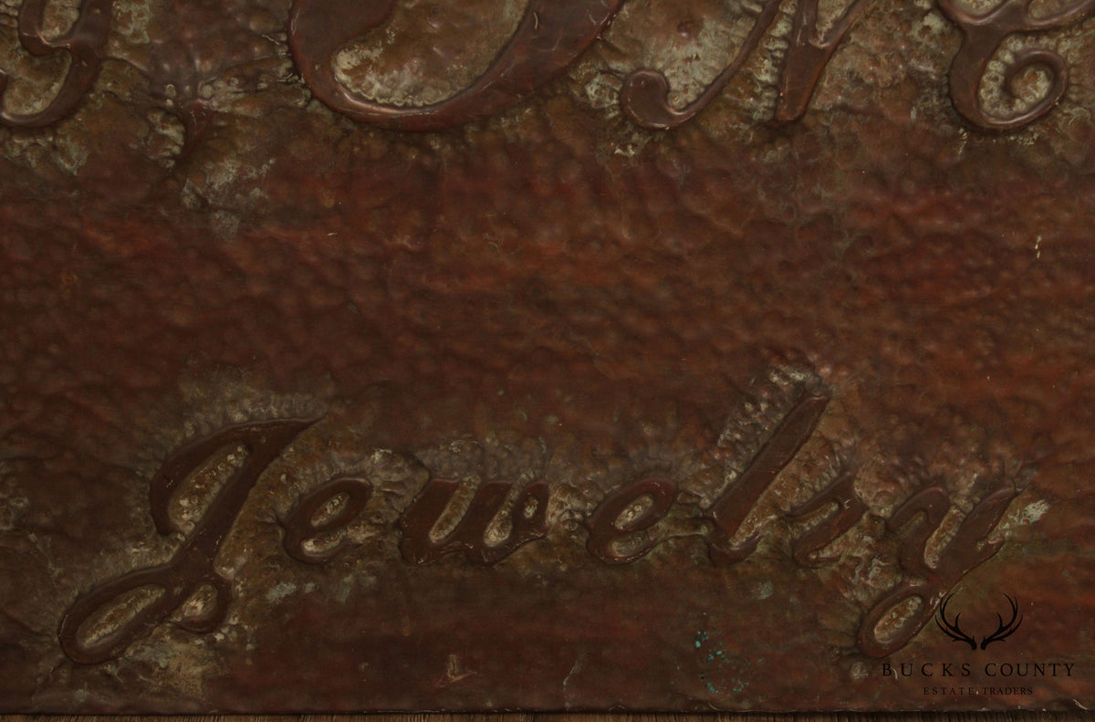 Vintage Copper Trade Sign, Custom Handmade Jewelry