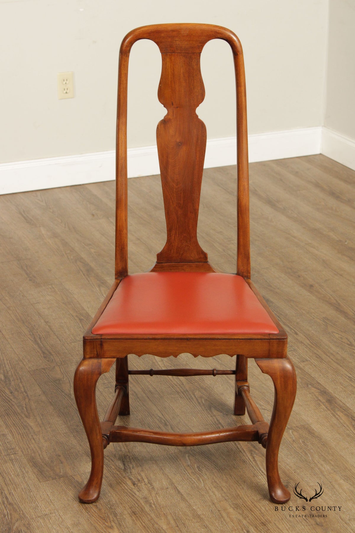 Antique Queen Anne Set Four Walnut Dining Chairs