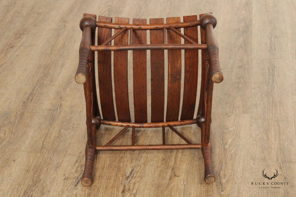 Antique Egyptian Revival Oak Thebes Stool