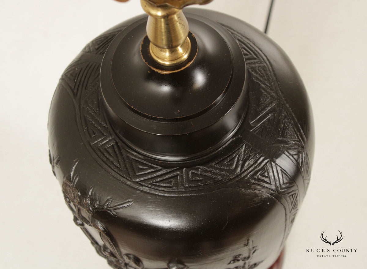 Heyward House Chinoiserie Bronze Table Lamp