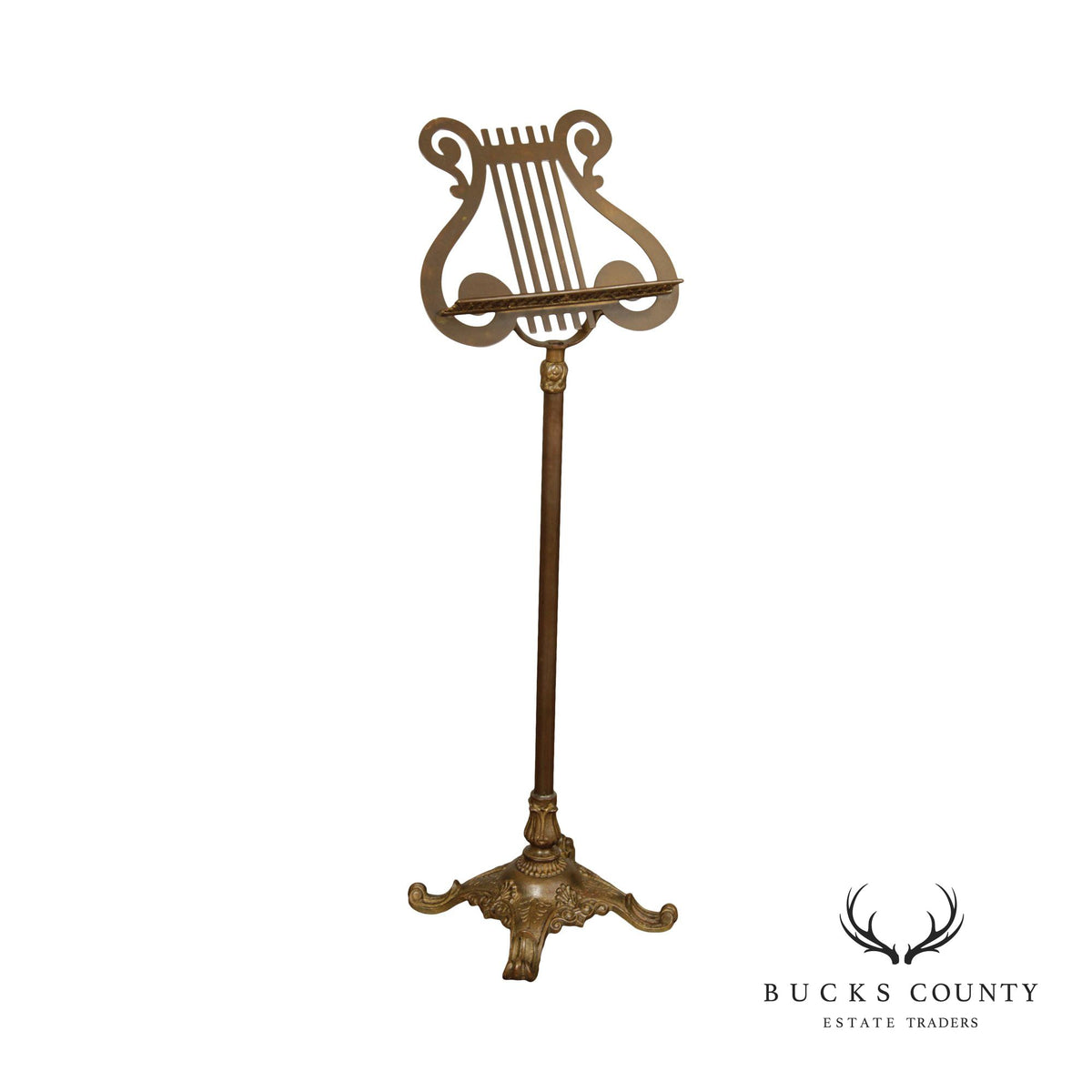 VINTAGE BRASS LYRE MUSIC STAND