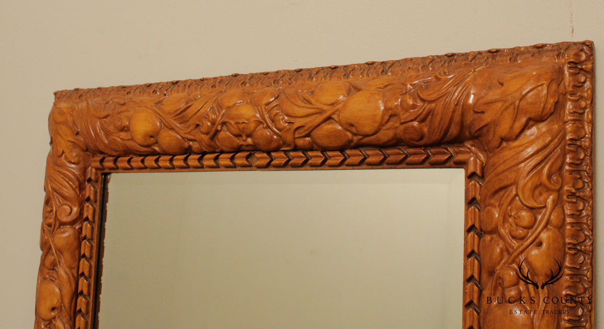 Friedman Brothers Fruit Carved Beveled Wall Mirror