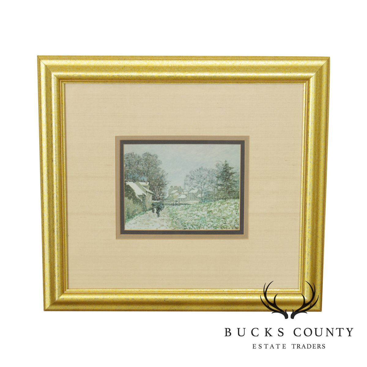 Custom Framed Impressionist Art Print Winter Scene