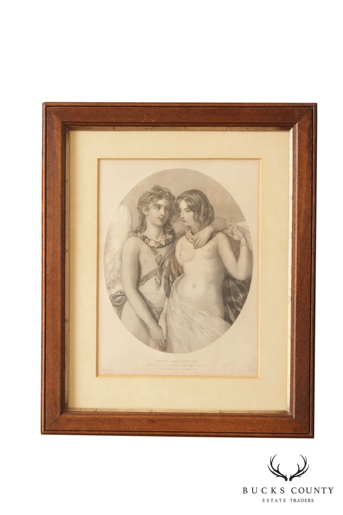 19th C. American Engraving, 'Cupid and Psyche'