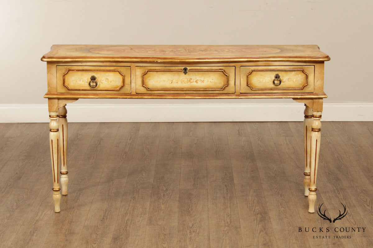 Italian Florentine Style Paint Decorated Console Table