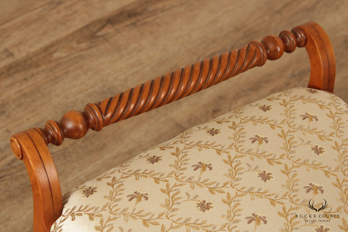 Empire Style Carved Wood X-Base Stool