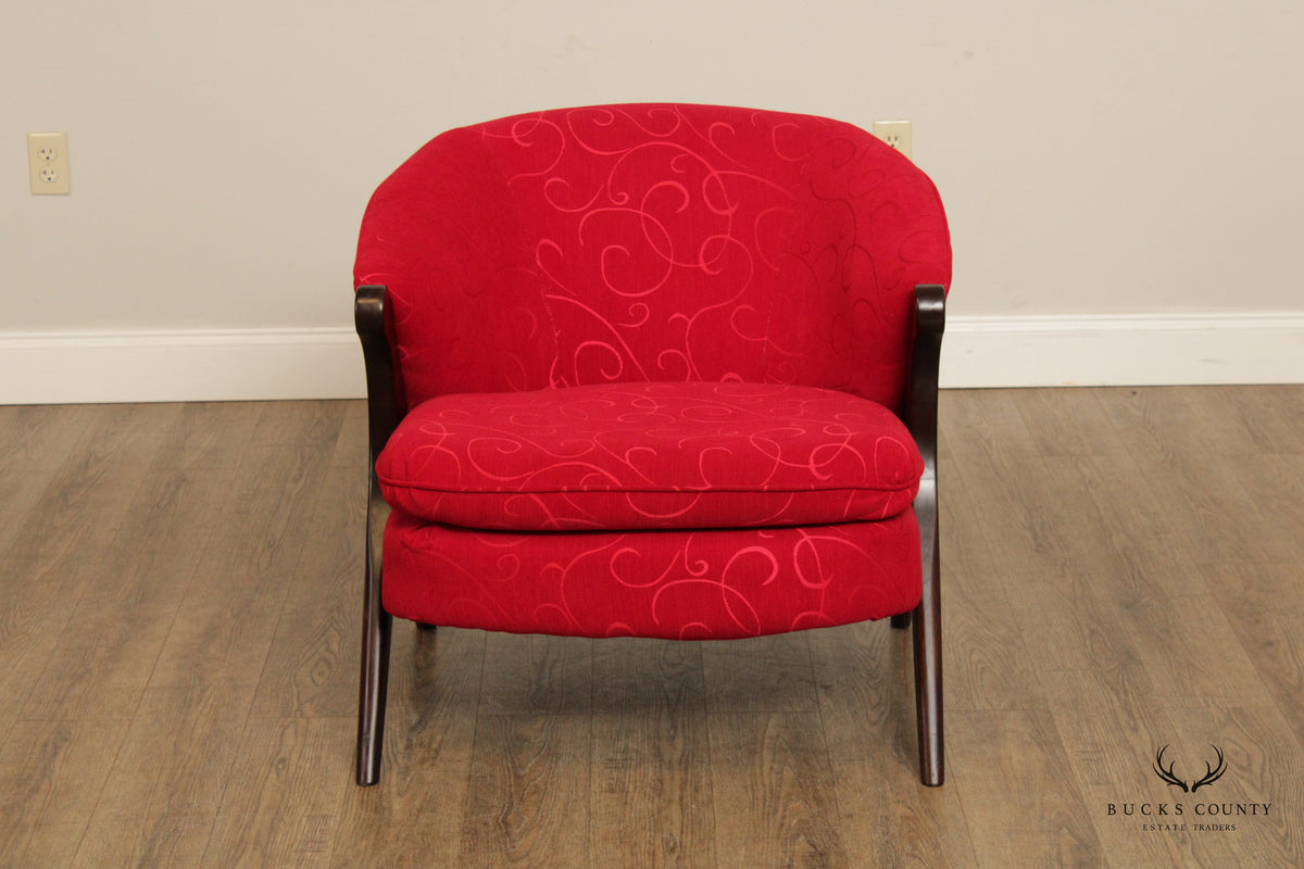 Modern Style Custom Upholstered Red Club Chair