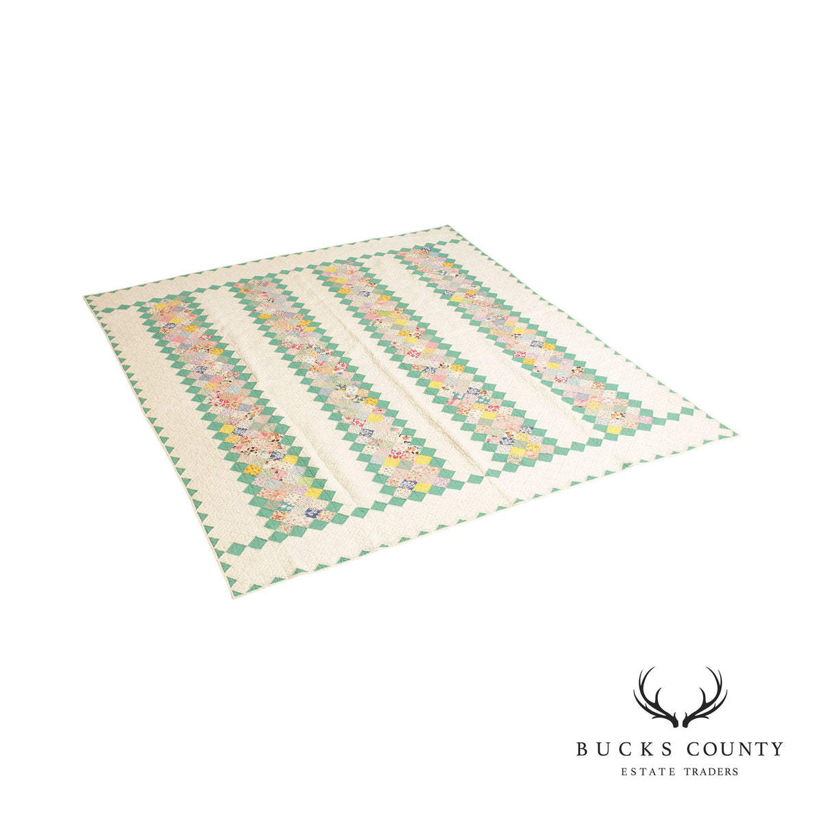 Mennonite or Amish Patchwork 'Sawtooth' Bars Quilt