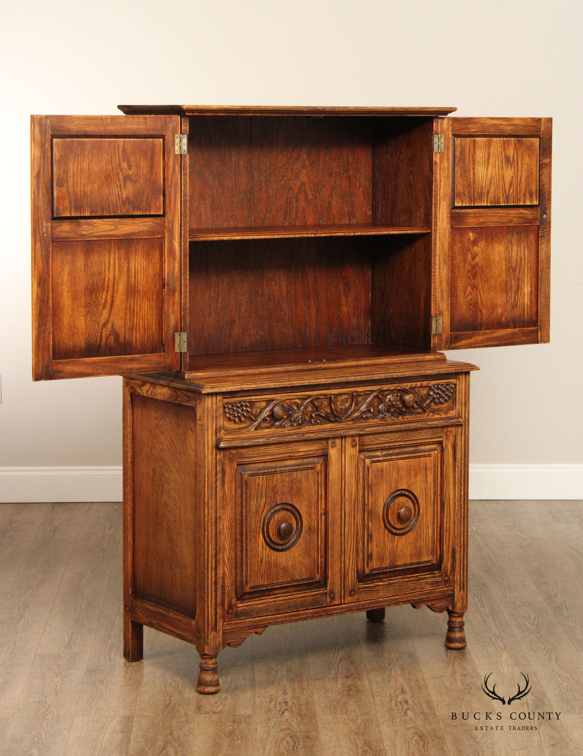 Jamestown Lounge Co. Feudal Oak Storage Cupboard Hutch