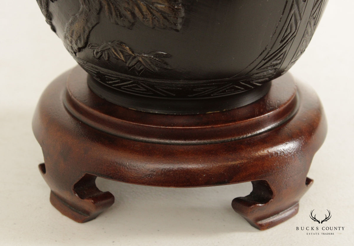 Heyward House Chinoiserie Bronze Table Lamp