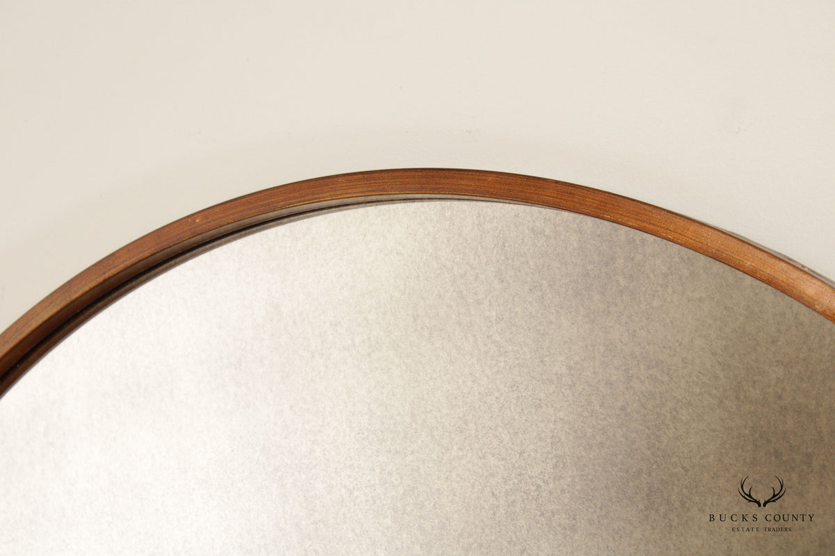 Contemporary Round Gold Metal Large Wall Mirror