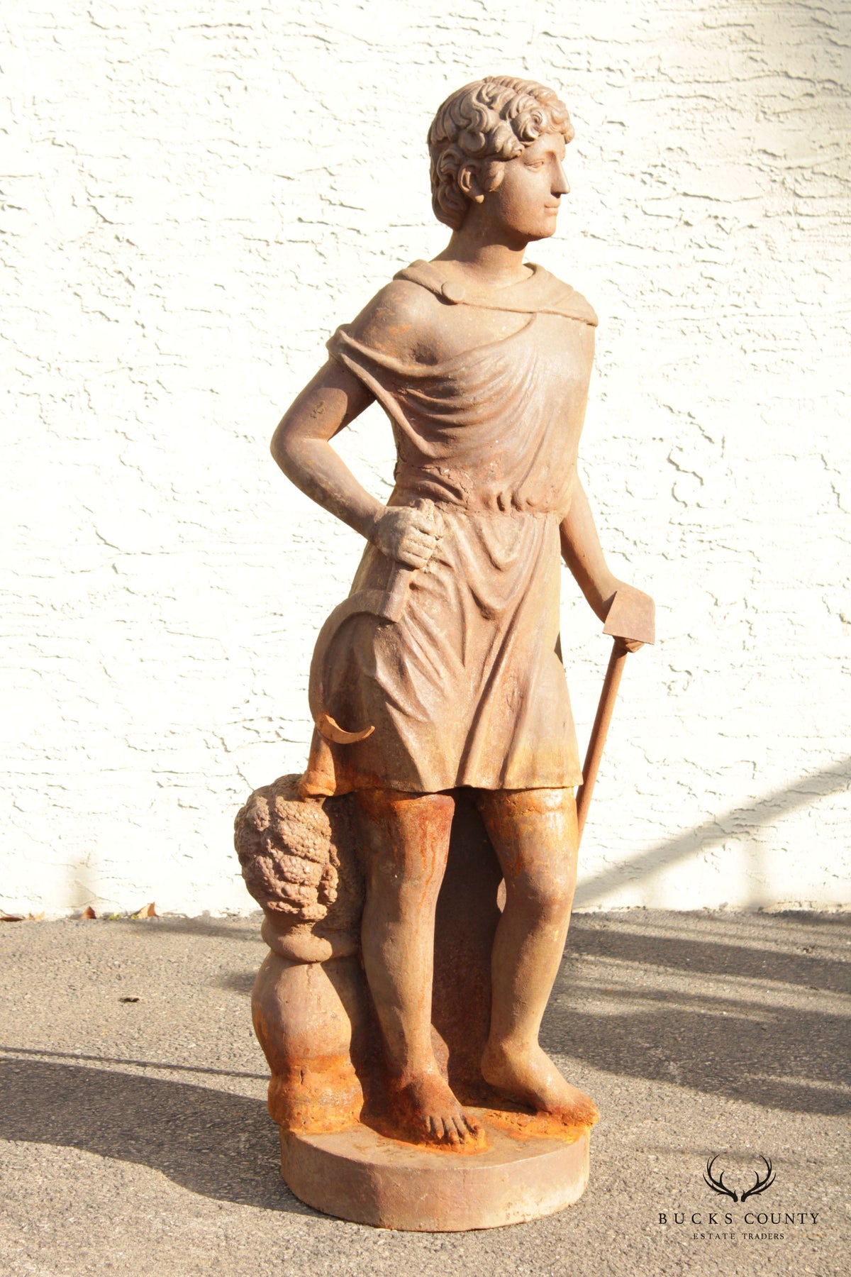 Classical Style Figural Life-Size Cast Iron Garden Statue