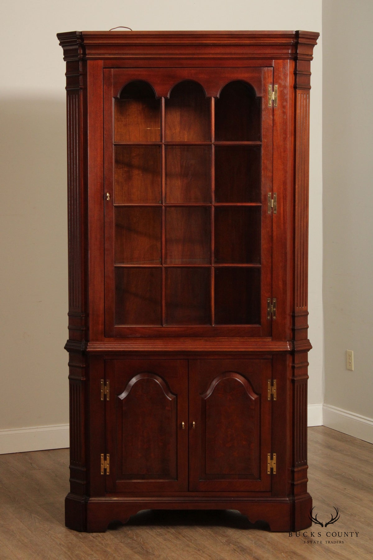 Councill Chippendale Style Mahogany Corner Cabinet