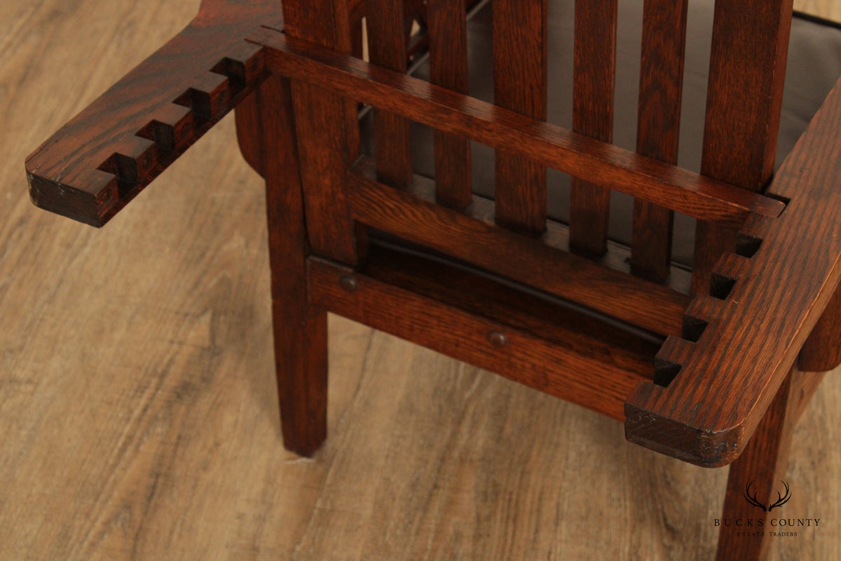 Antique Mission Oak Children Morris Armchair