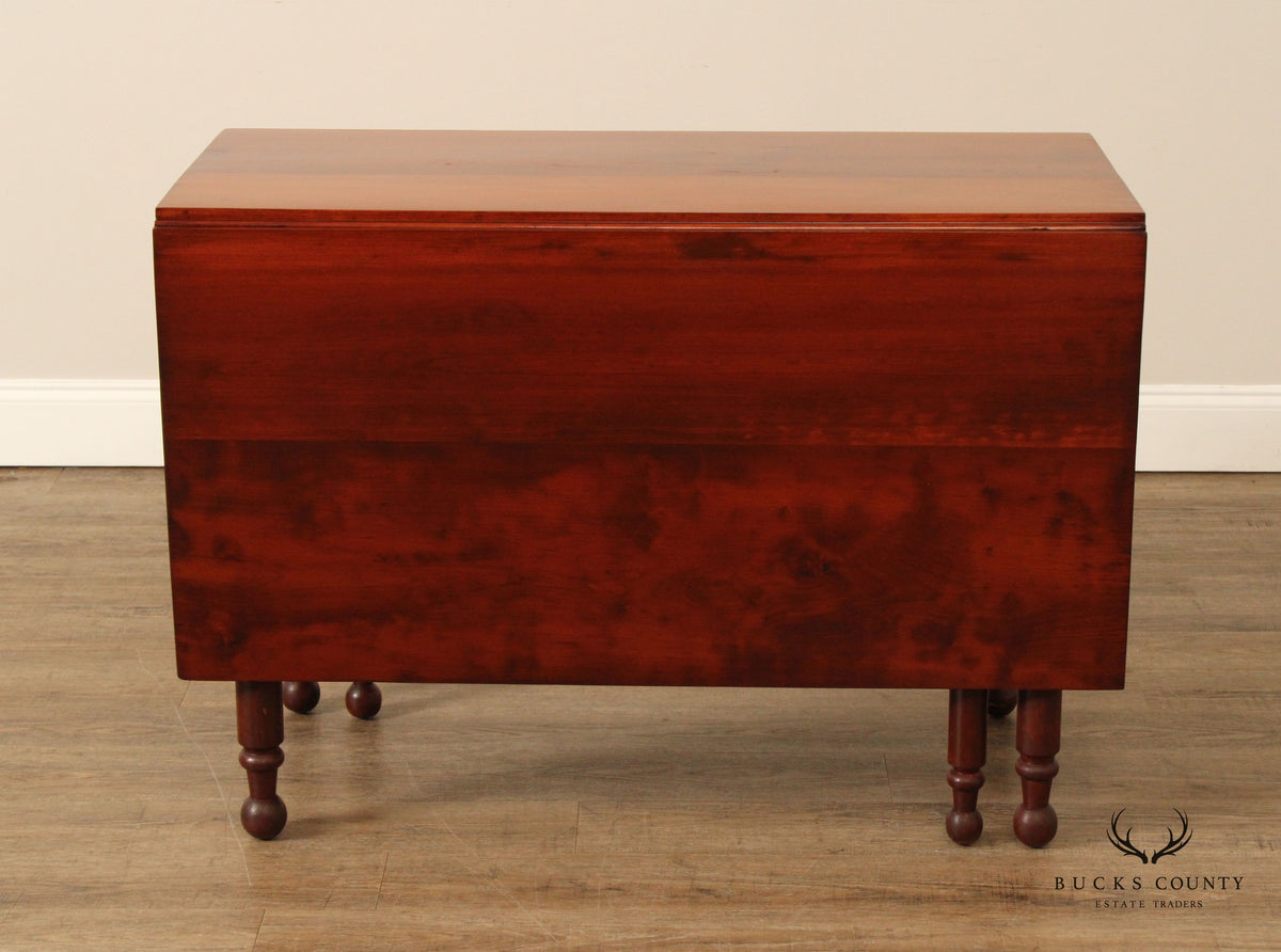 Antique American Sheraton Style Cherry Drop Leaf Dining Table