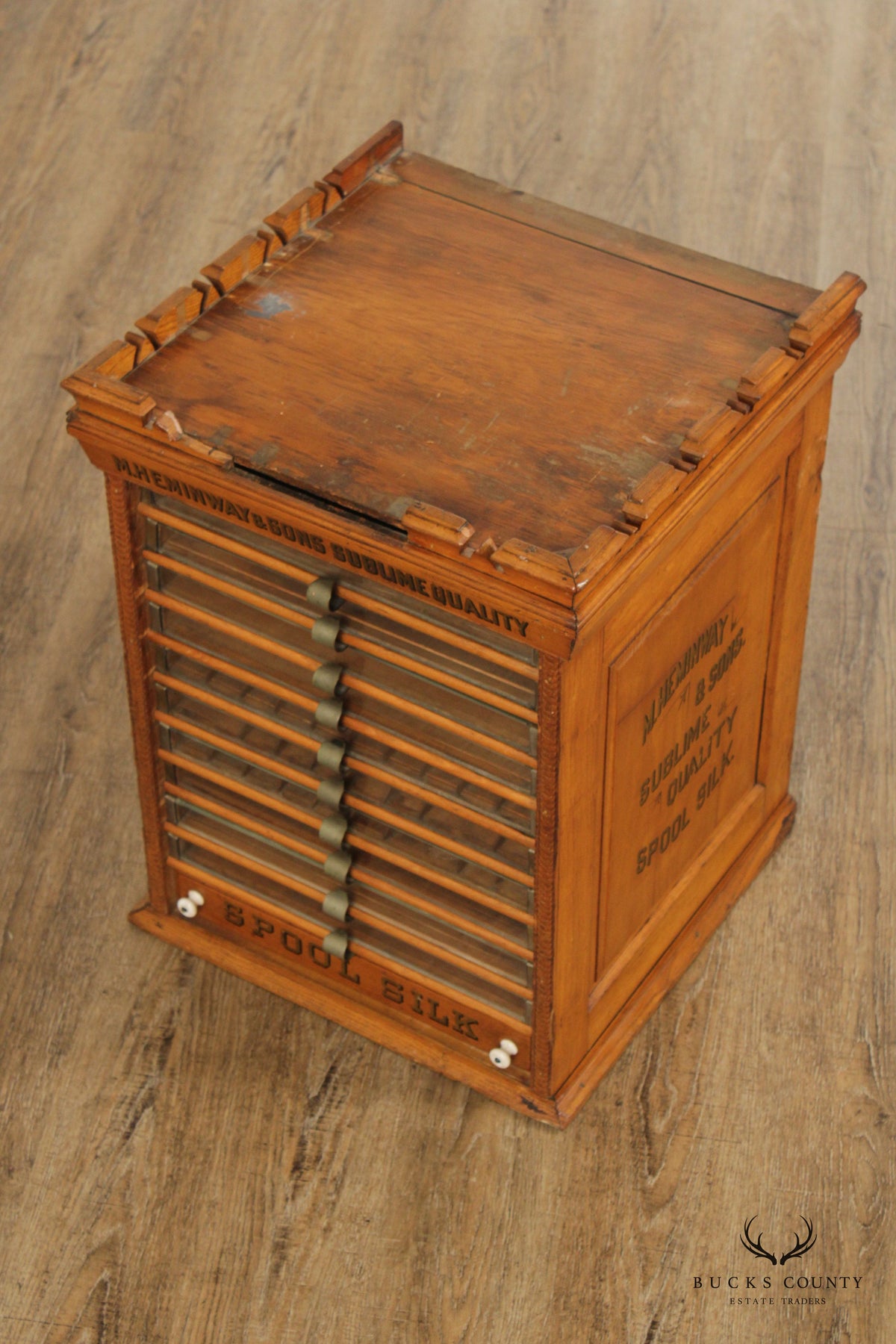 M. Heminway & Sons Antique Spool Cabinet