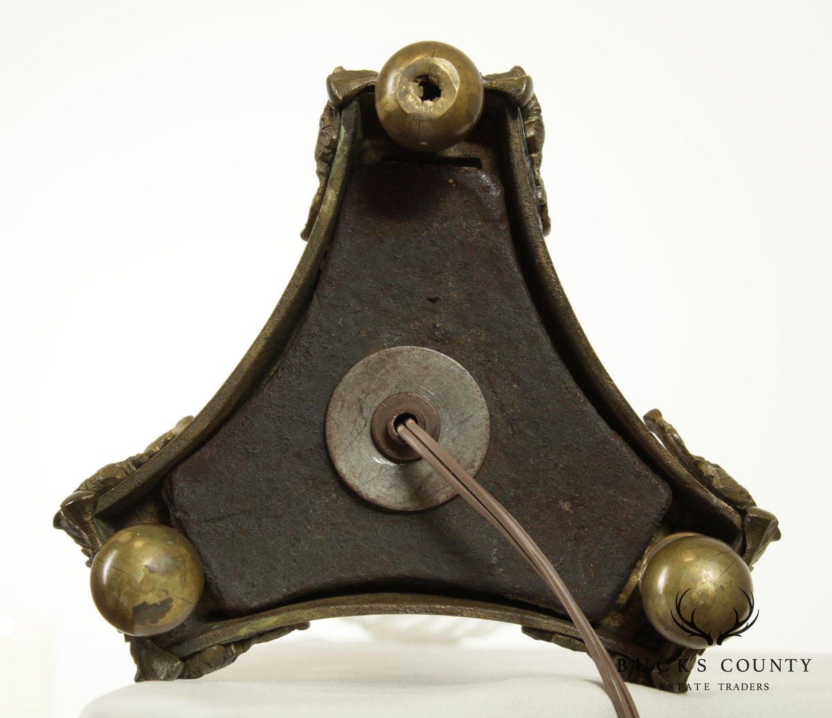 Antique 19th Century French Bronze Astral Table Lamp
