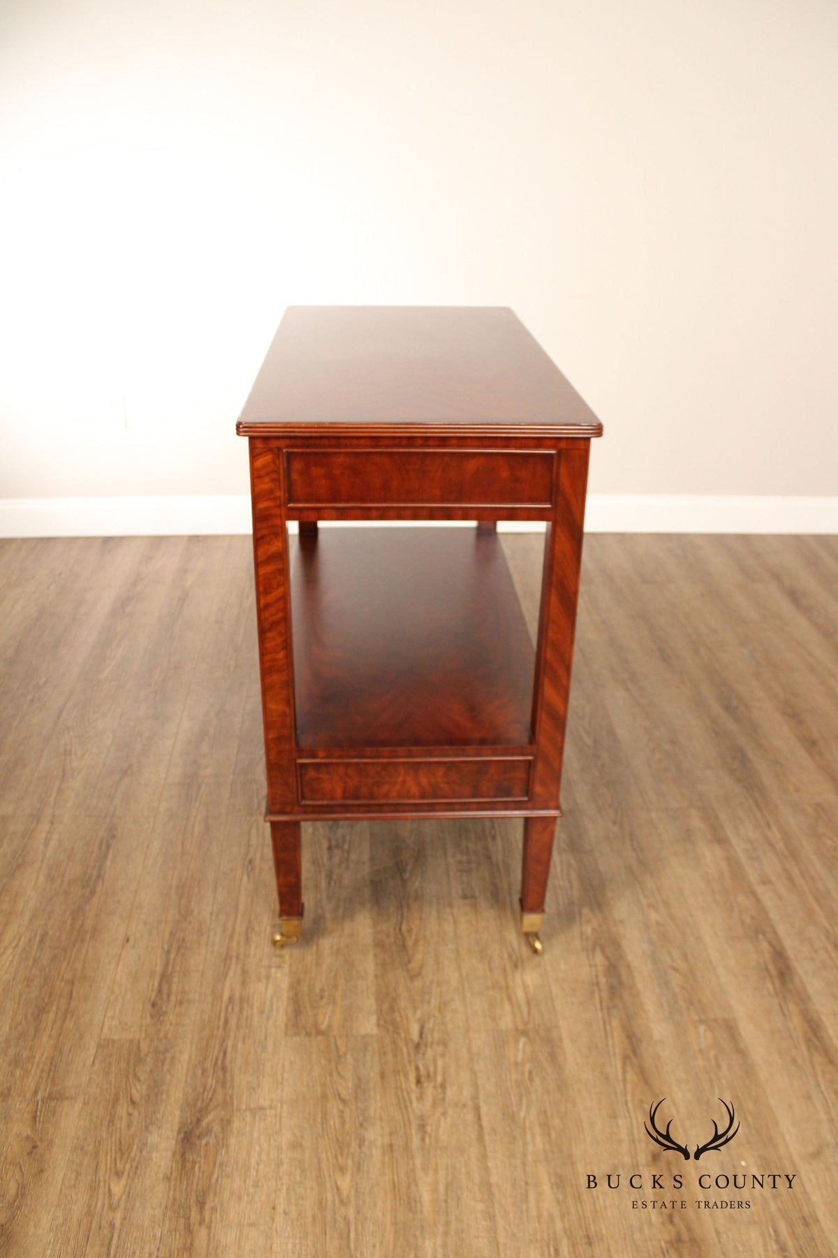 Maitland Smith Regency Style Inlaid Mahogany Two-Tier Server