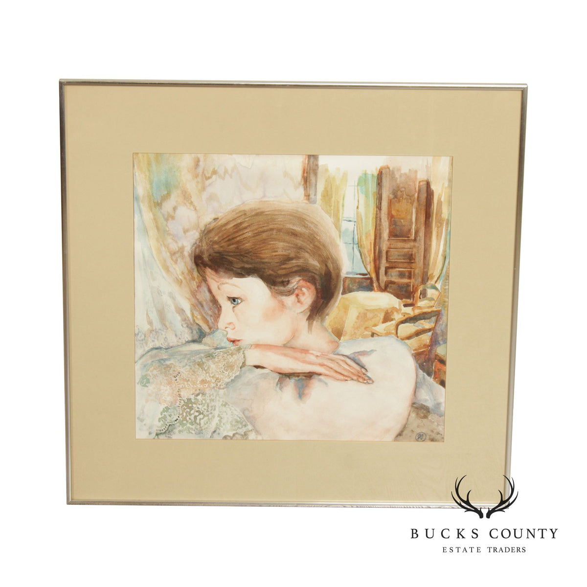Joyce Nuttall 'Day Dreamer' Watercolor Painting