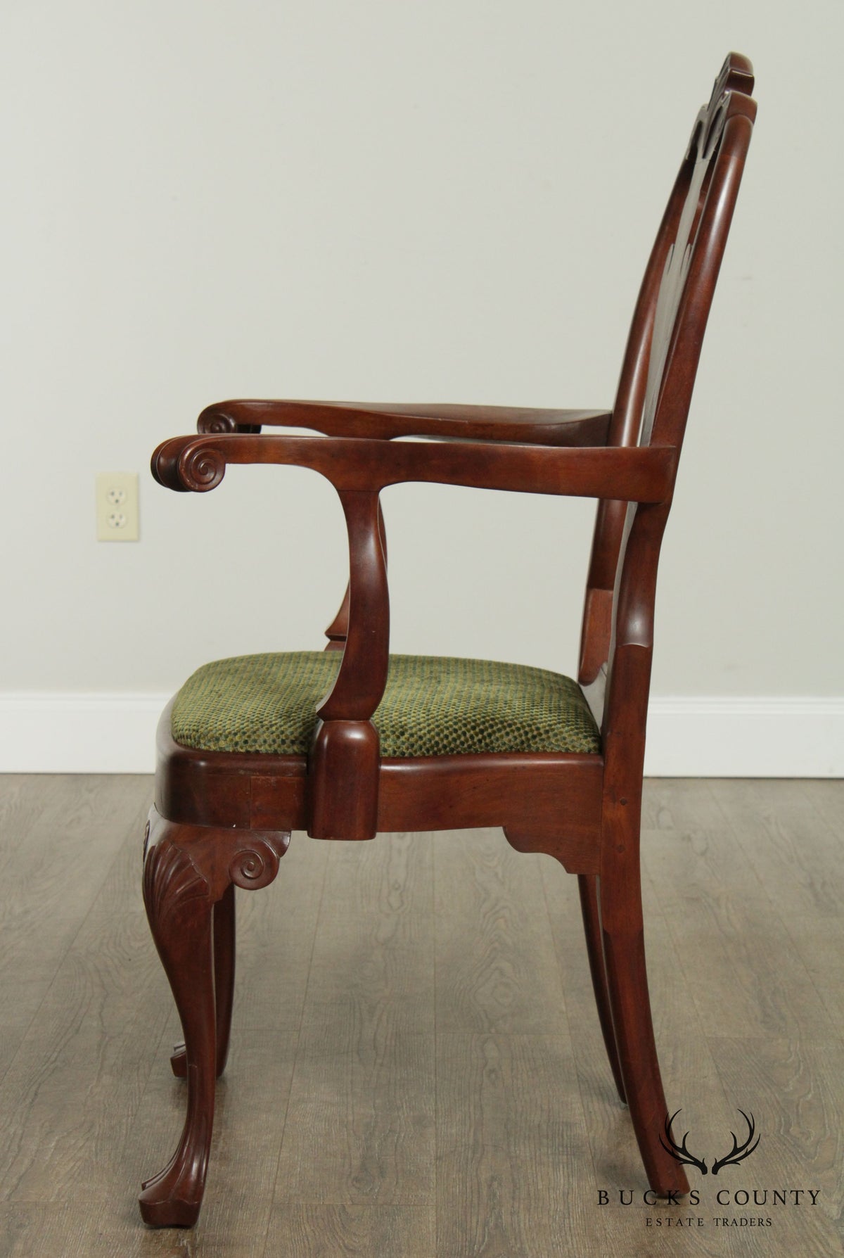 W. Schwartzkopf Hand Made Pair Walnut Queen Anne Armchairs